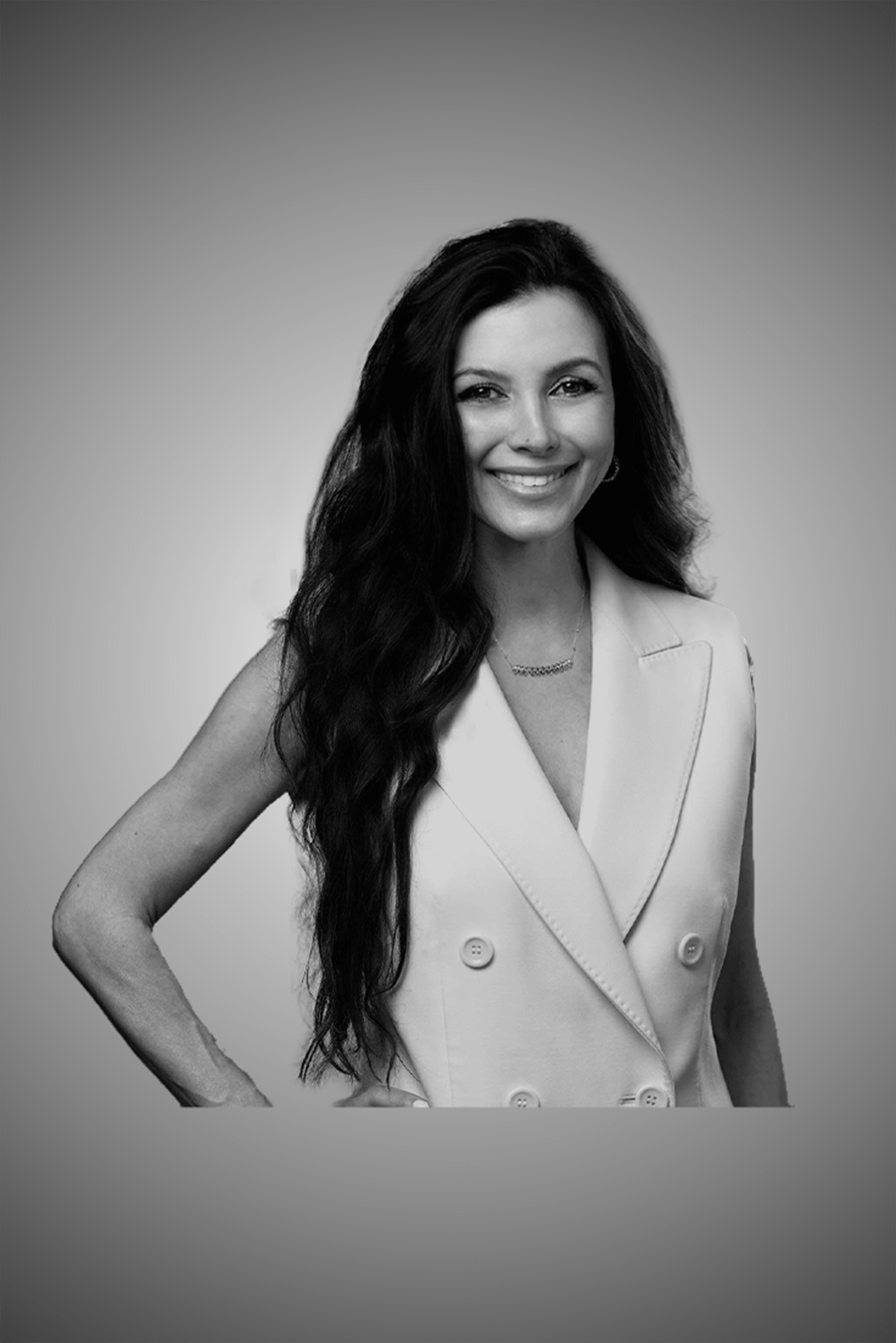 Aimée Robert, Houston personal injury attorney and Air Force veteran, standing in a professional, fashion-forward setting representing Robert Law Group's strategic advocacy.
